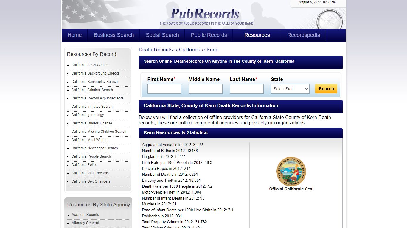 Kern County, California Death Records